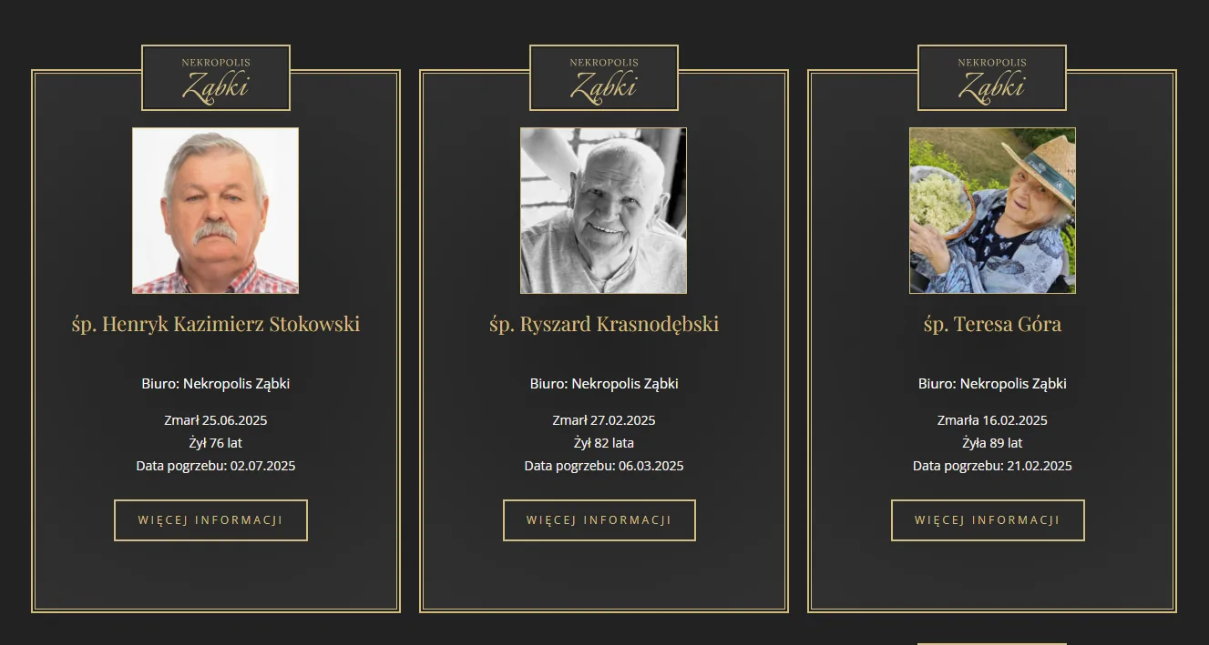 Nekrologi Ząbki